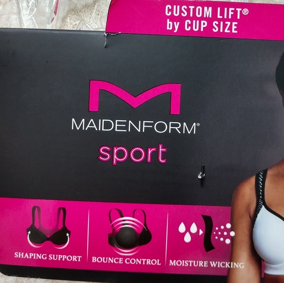 Maidenform Sport Bra Heather Black dot DM7990 34C - Picture 6 of 8